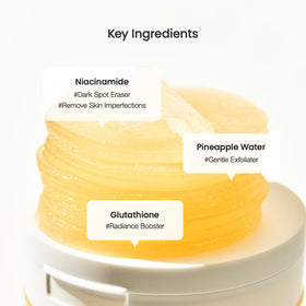 BIODANCE toner pads with a fresh pineapple background