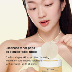 BIODANCE toner pads with skincare routine items