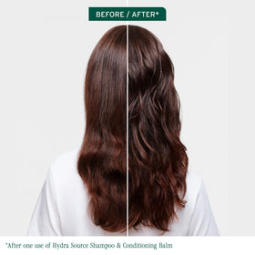 Biolage Hydra Source Daily Leave-In Tonic on a bathroom counter