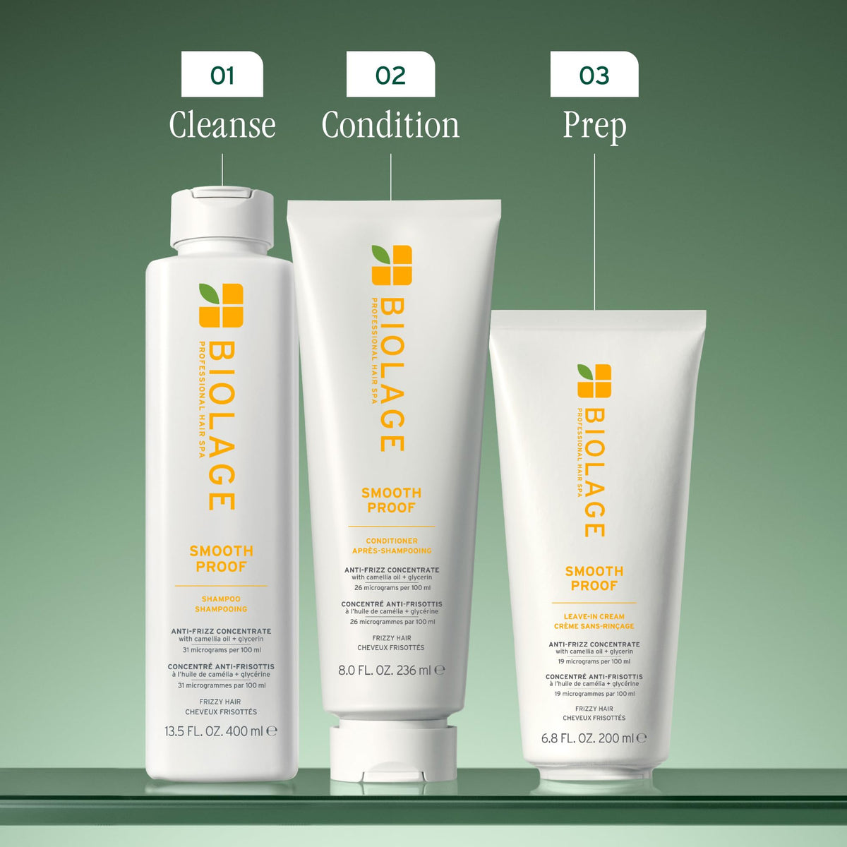 Biolage Smooth Proof Conditioner in a bathroom setting