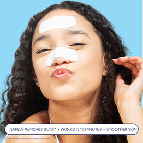 Bioré Blackhead Remover Pore Strips being applied to skin