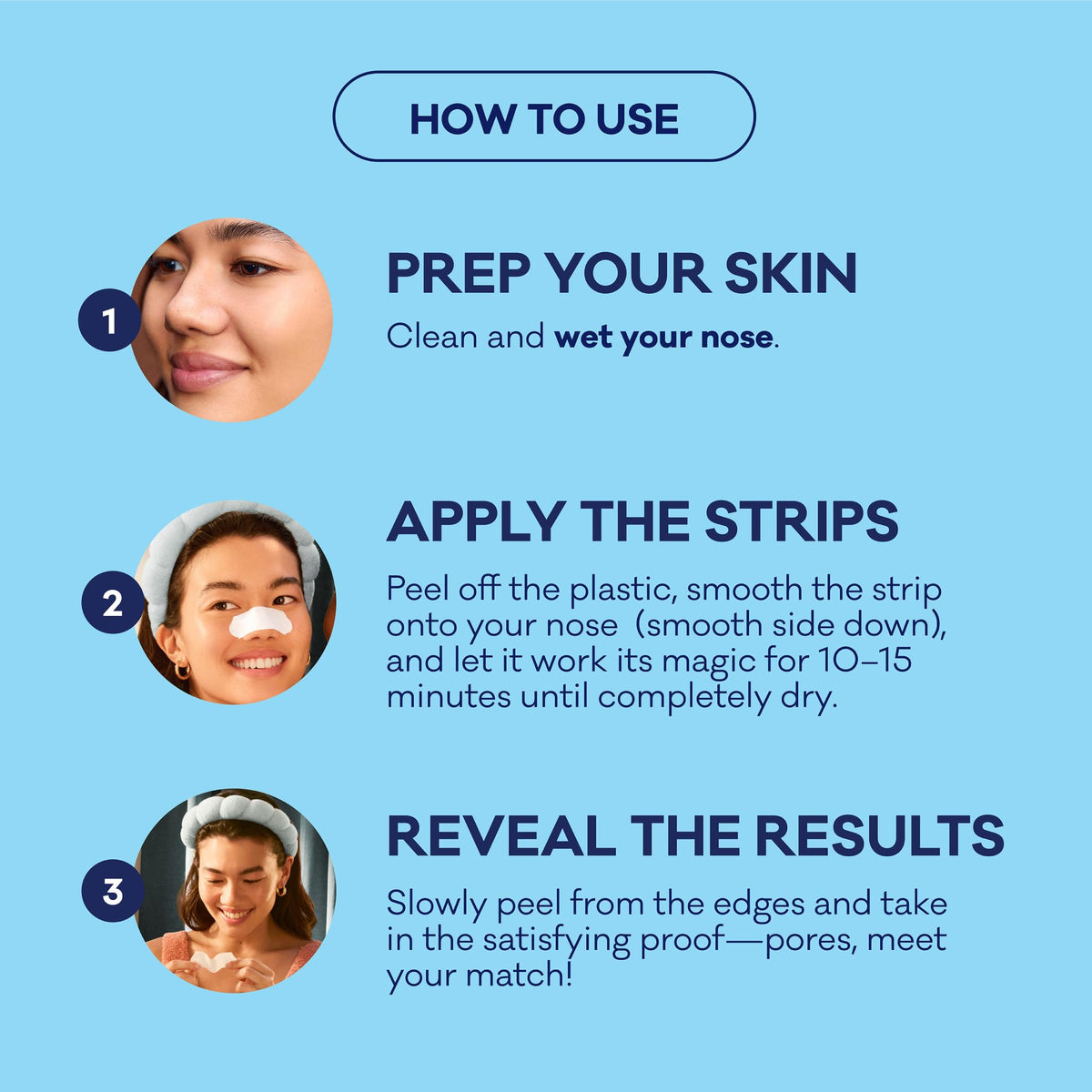 Bioré Blackhead Remover Strips laid out on a flat surface