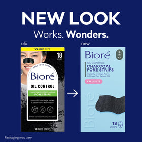 Bioré Charcoal Deep Cleansing Nose Pore Strips application on nose