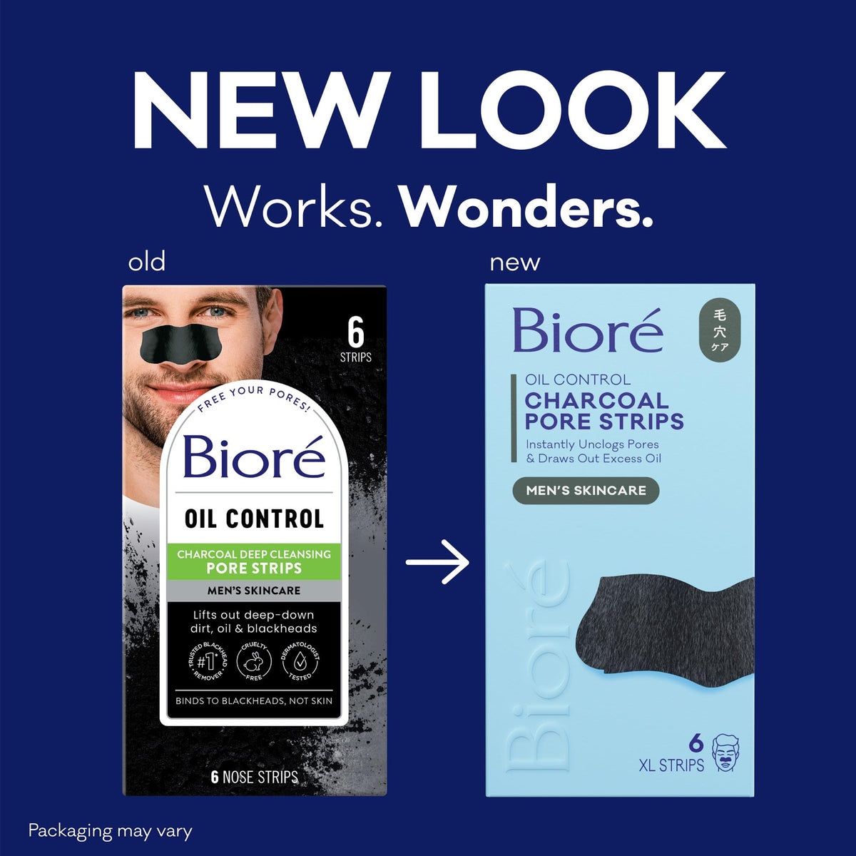 Bioré Charcoal Pore Strips showing application on nose