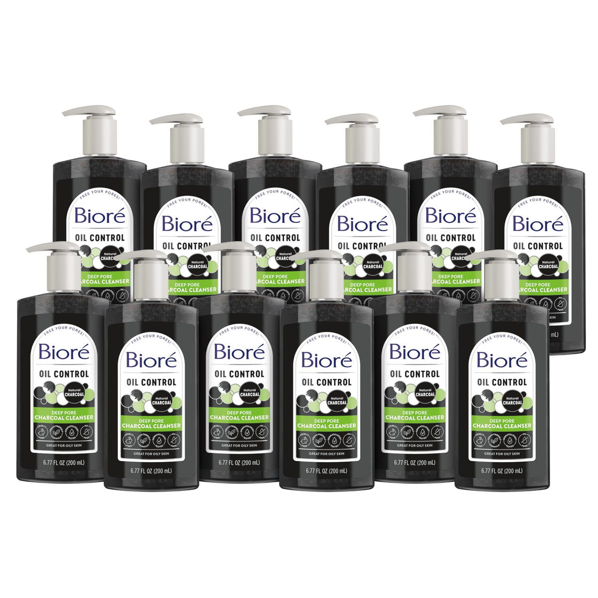 Bioré Deep Pore Charcoal Face Wash 6.77 Oz front view