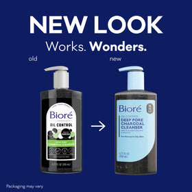 Bioré Deep Pore Charcoal Face Wash back view with ingredient details