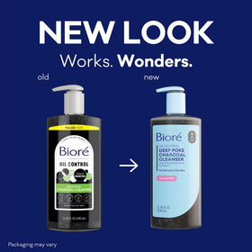 Bioré Deep Pore Charcoal Face Wash bottle side view