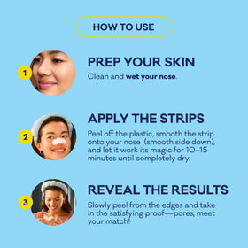 Bioré Pore Strips applied on a nose for blackhead removal