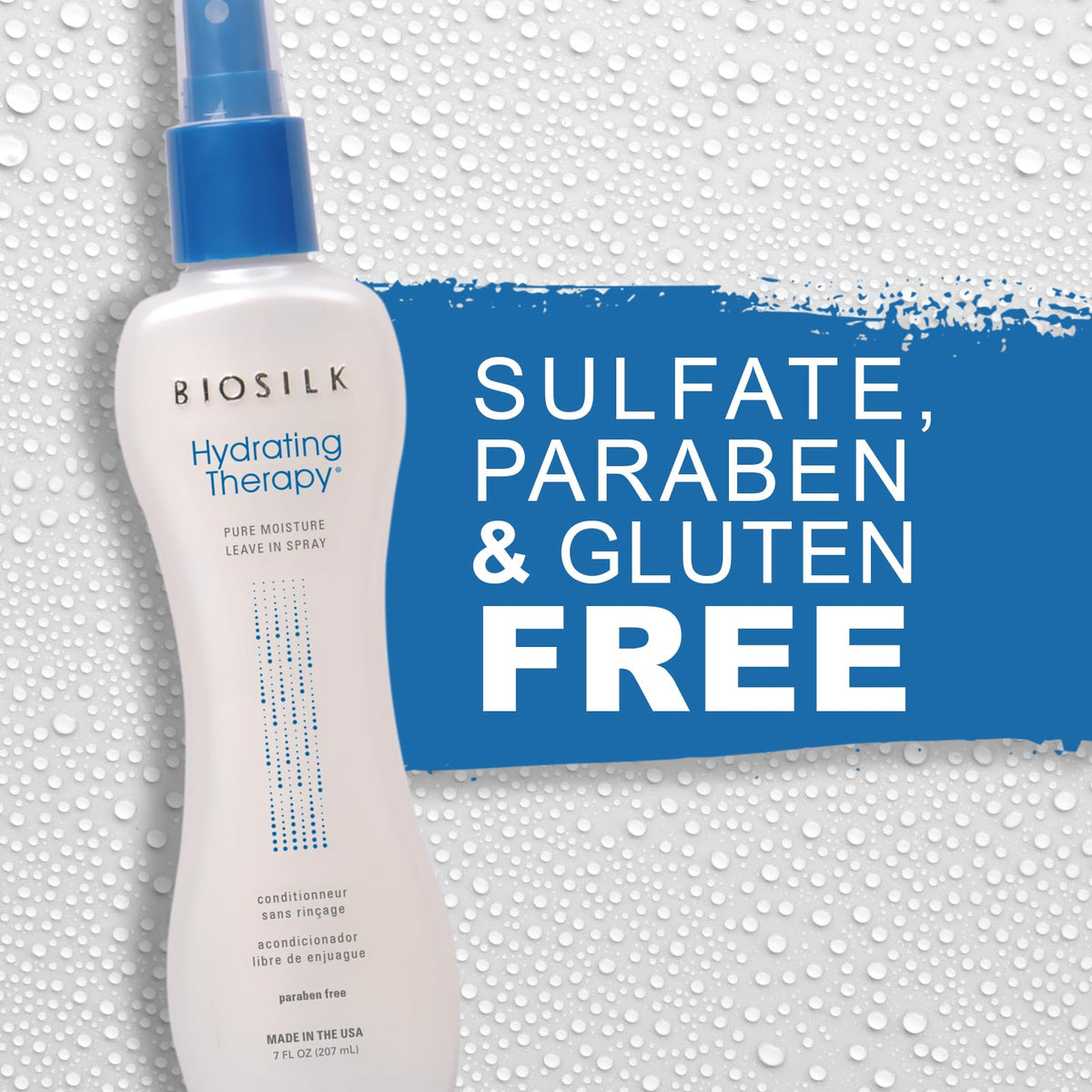 BioSilk Hydrating Therapy Leave-In Hair Spray in lifestyle setting