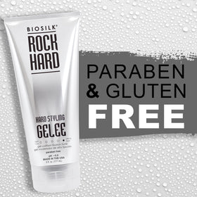 BioSilk Rock Hard Gel 6 Oz being applied to styled hair