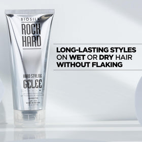 BioSilk Rock Hard Gel 6 Oz in a stylish bathroom setting