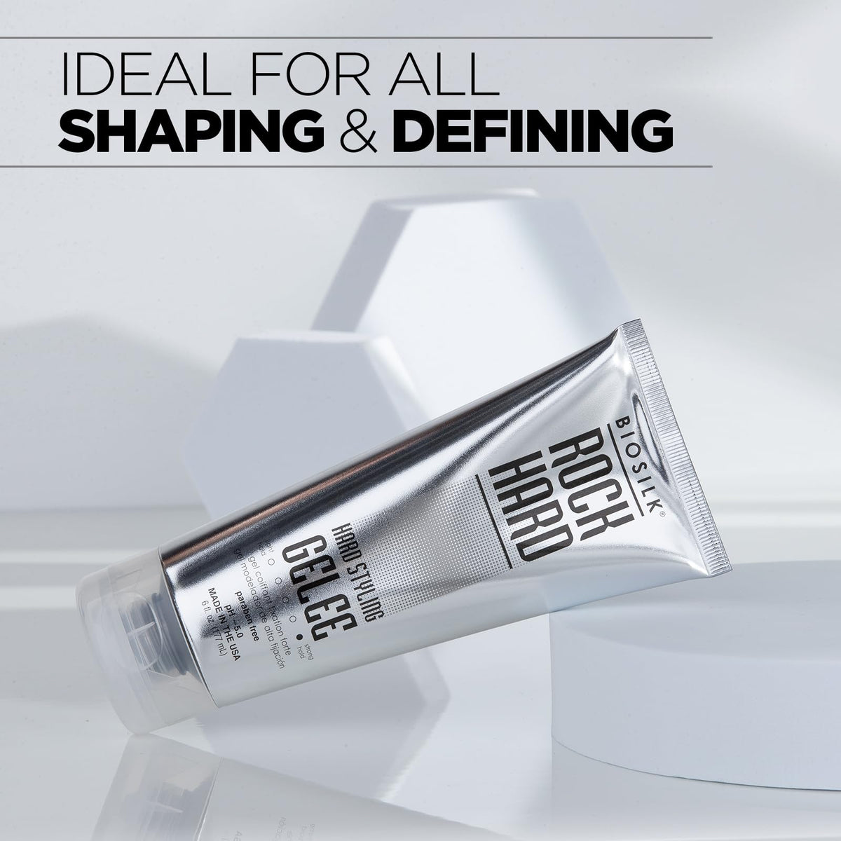 BioSilk Rock Hard Gel 6 Oz side view highlighting the gel texture