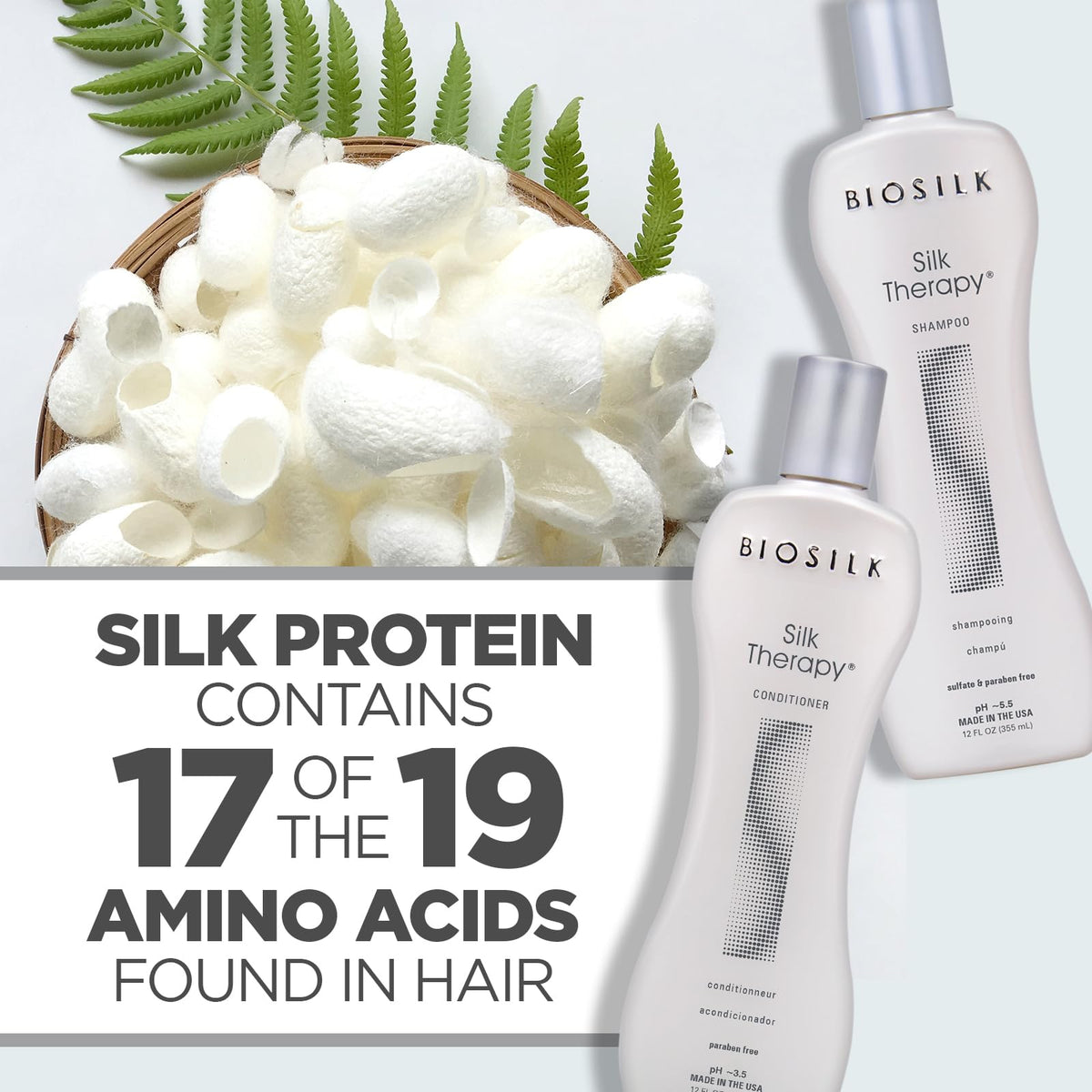 BioSilk Silk Therapy Duo Set on a bathroom shelf