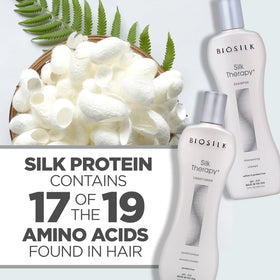BioSilk Silk Therapy Duo Set on a bathroom shelf