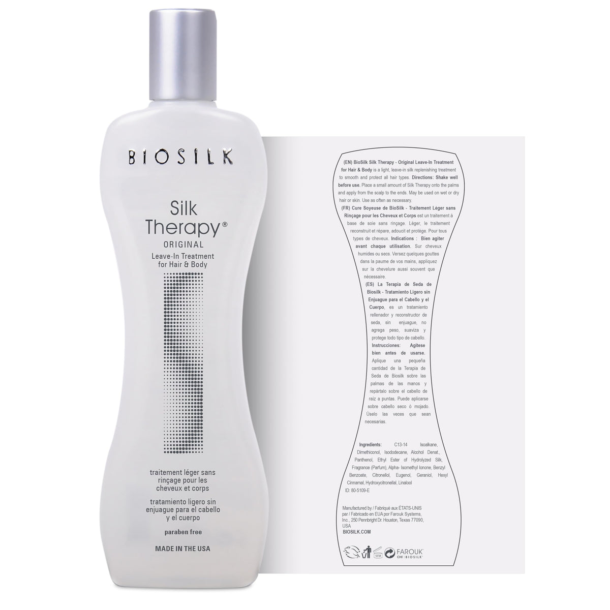 BioSilk Silk Therapy Original Leave-In Hair 80g application on hair