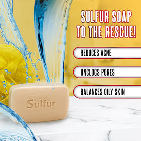 Biosulfur Acne Bar Soap back view showing ingredients