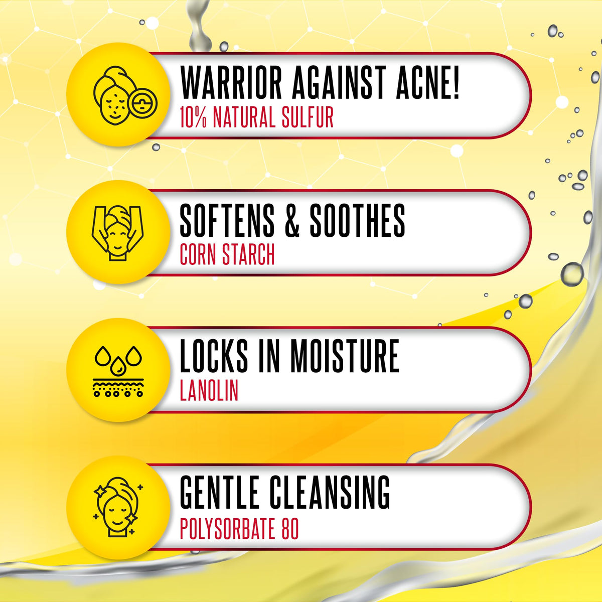 Biosulfur Acne Bar Soap in use on skin