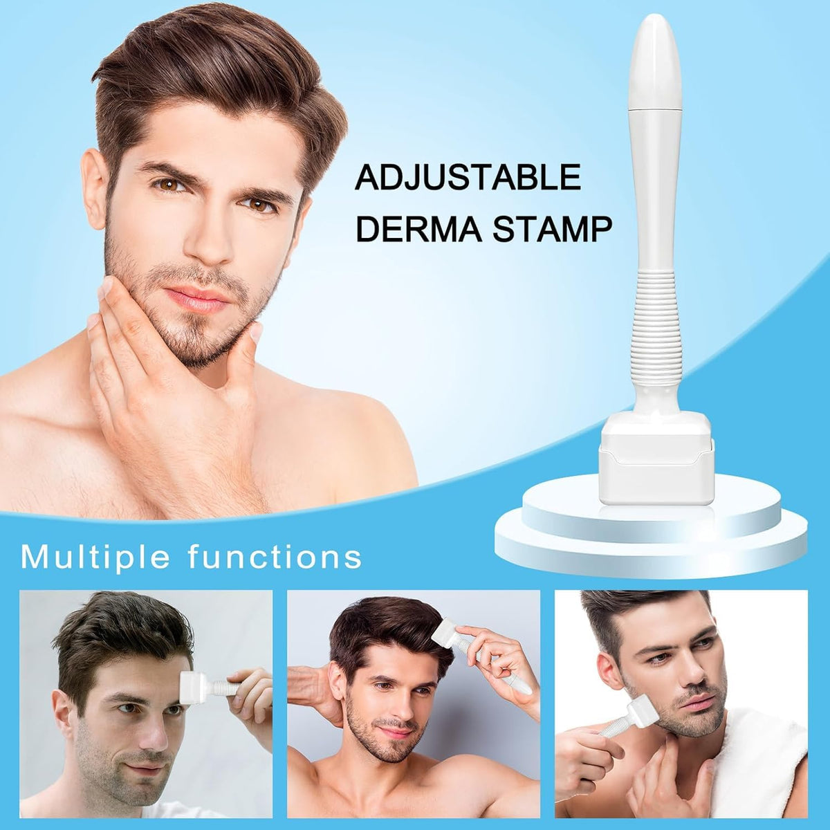 Bird Here Microneedling Stamp on a flat surface