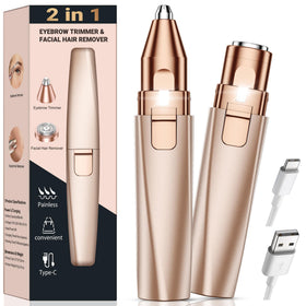 bissuuy Eyebrow Trimmer front view with dual-ring blade head