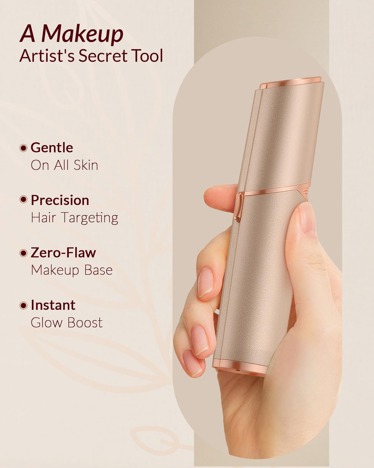 bissuuy Facial Hair Removal Device in hand for demonstration