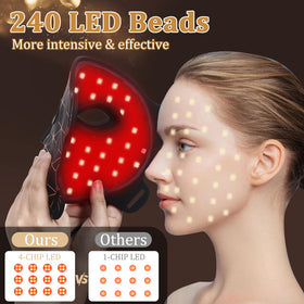 biuufish Red Light Therapy Mask showing 8 colour modes