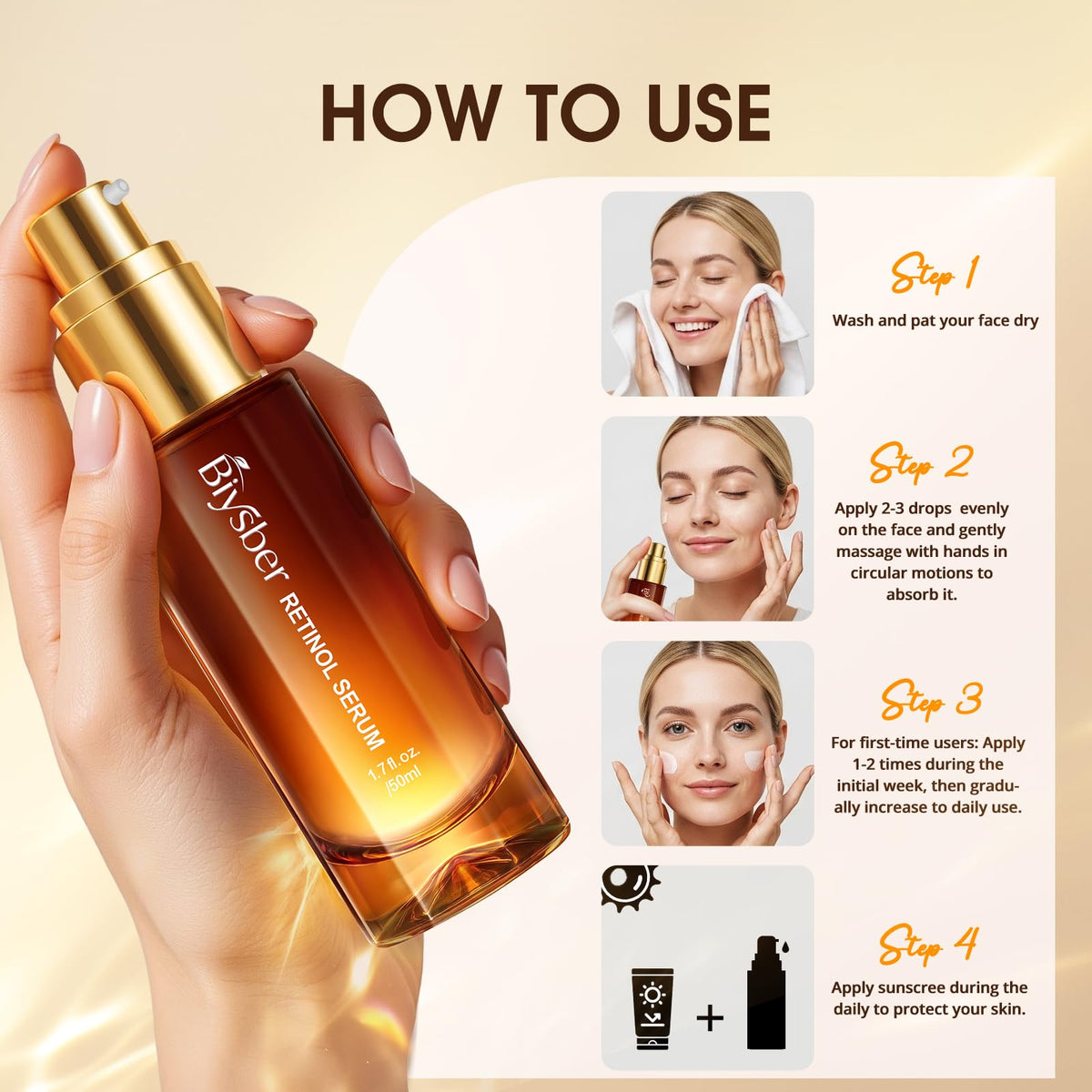 BIYSBER Retinol Collagen Serum in elegant gift packaging