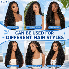BIZVUS Human Braiding Hair showcasing curly ends