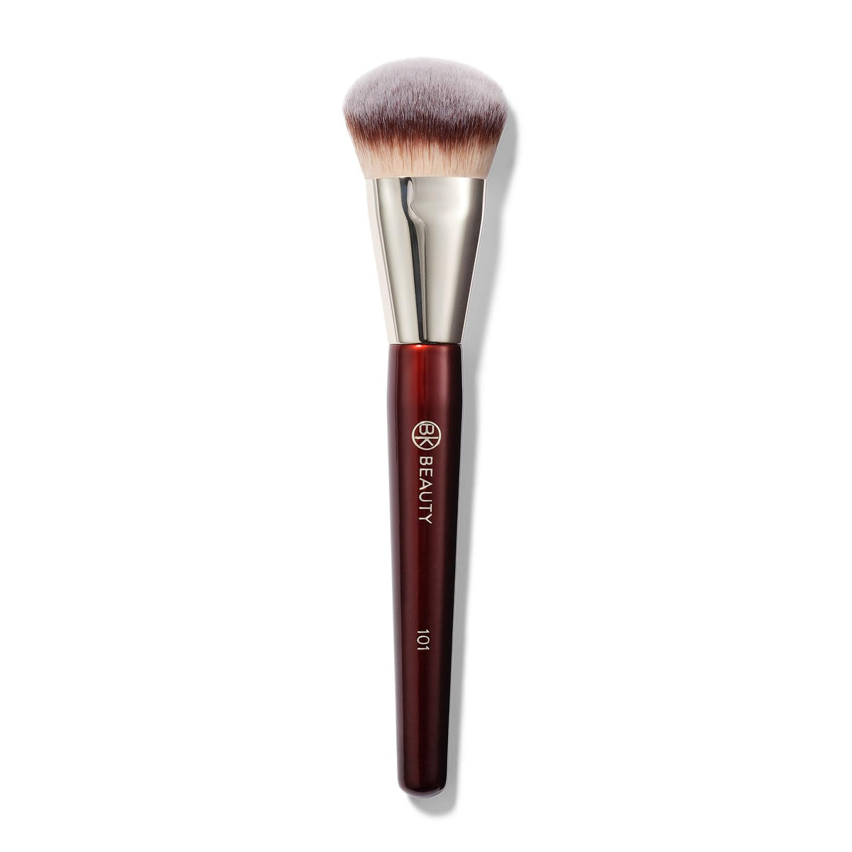 BK BEAUTY 101 Contoured Foundation Brush front view with soft bristles