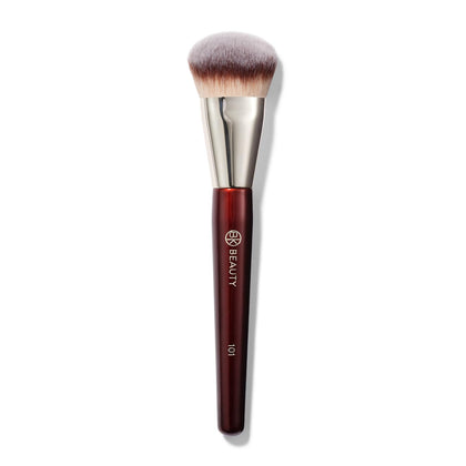BK BEAUTY 101 Contoured Foundation Brush front view with soft bristles