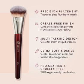 BK BEAUTY 101 Contoured Foundation Brush packaging with product details