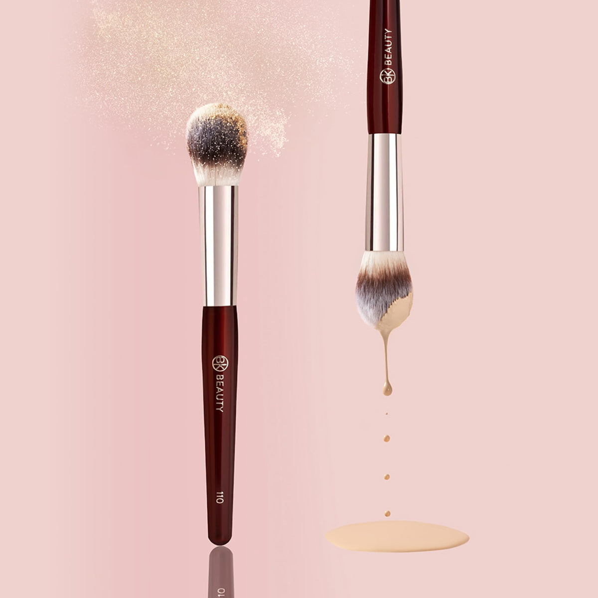 BK BEAUTY 110 Large Concealer Brush in hand demonstrating use