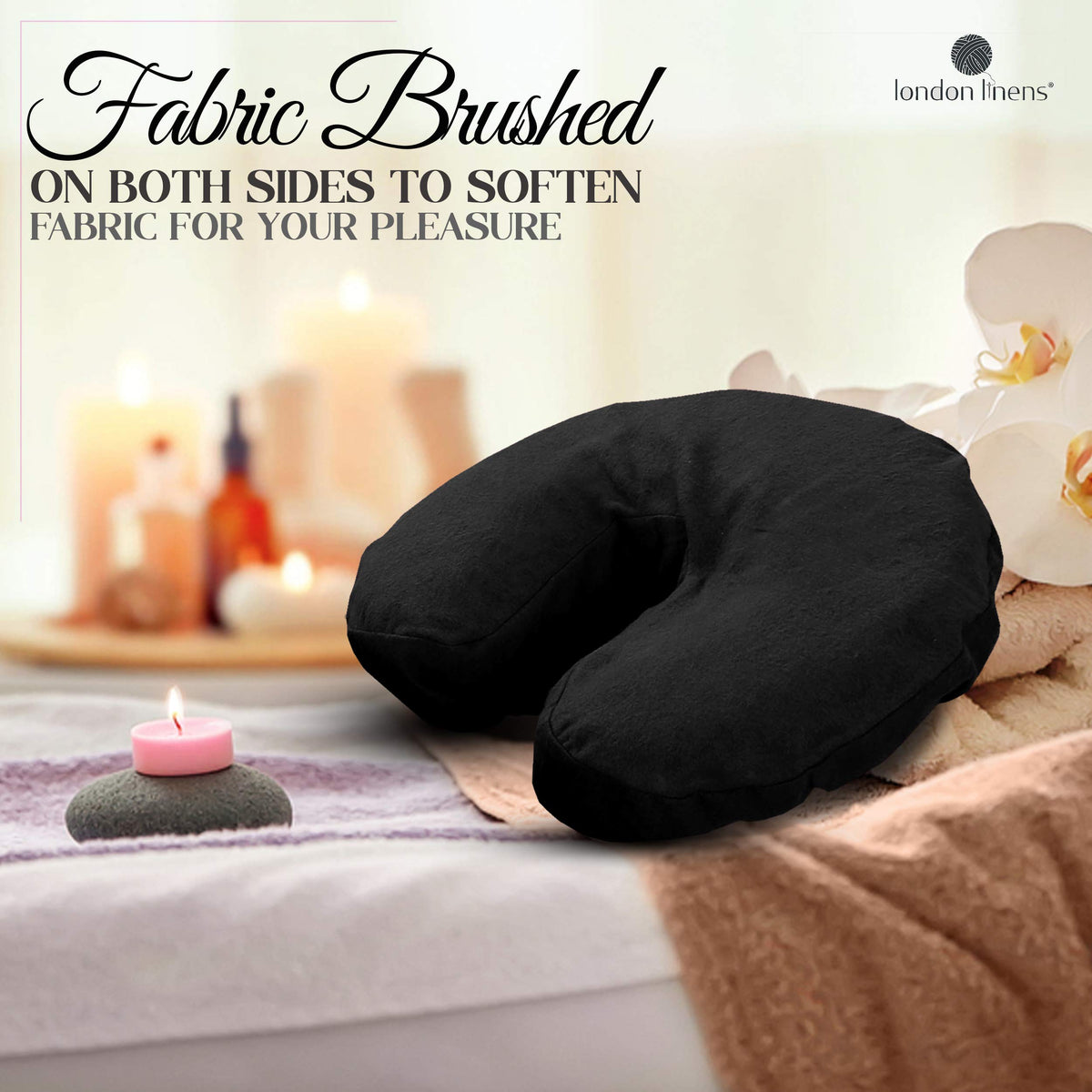 Black cotton flannel cover from LONDON LINENS on display