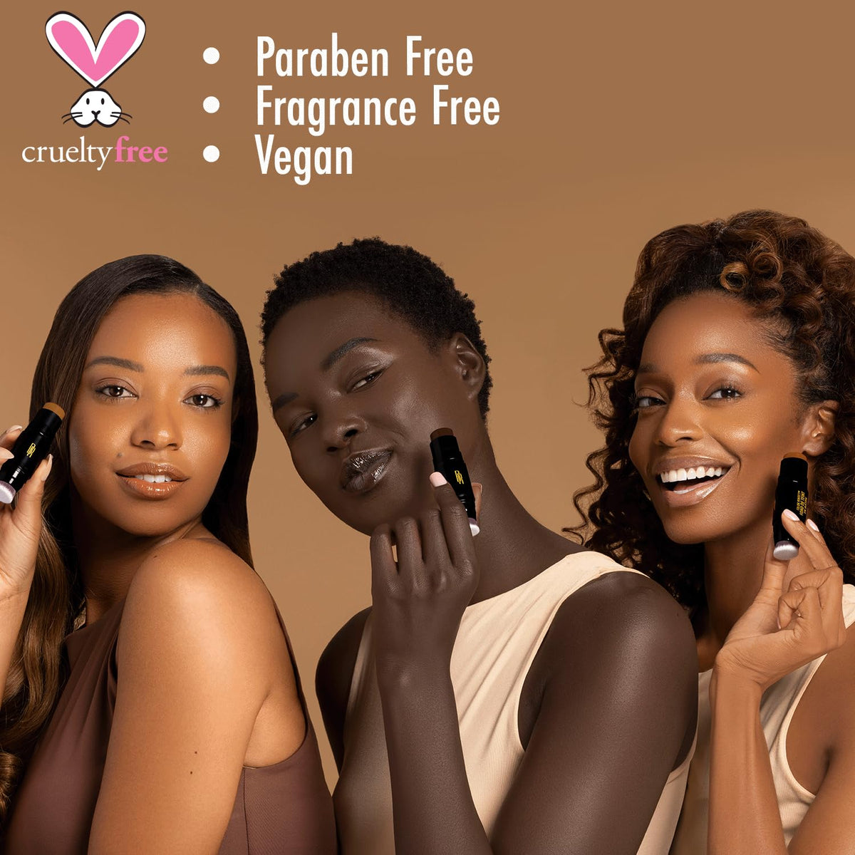 Black Radiance Color Perfect Foundation Stick Cappuccino in use on model
