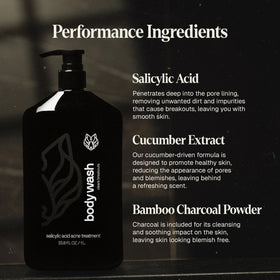 Black Wolf Salicylic Acid Body Wash 1L label close-up