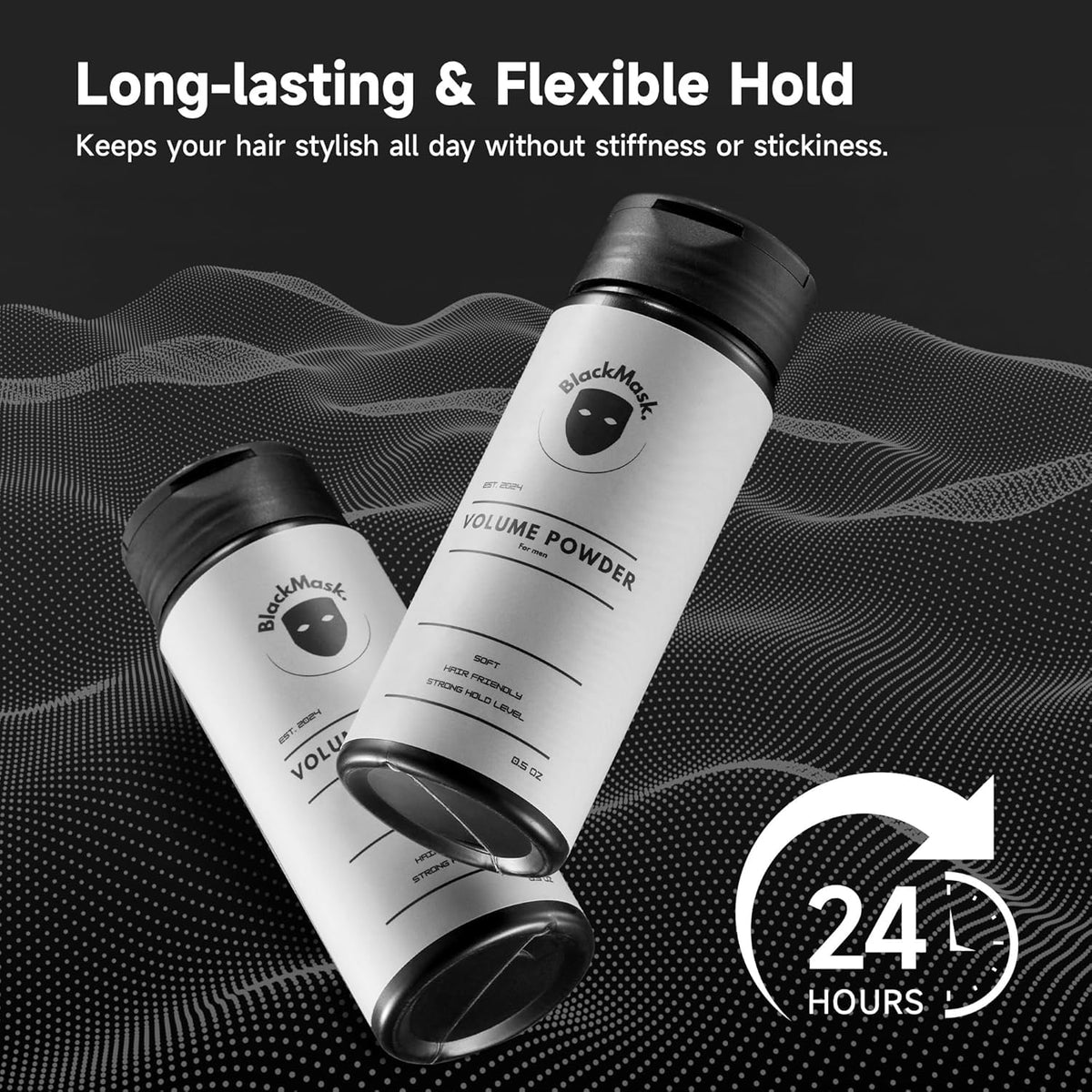 BlackMask Texture Powder for Men on a bathroom shelf