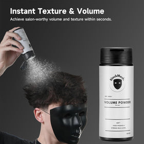 BlackMask Texture Powder for Men on a styled hair model
