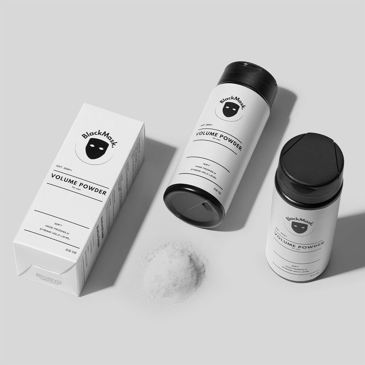BlackMask Texture Powder for Men side view with product details