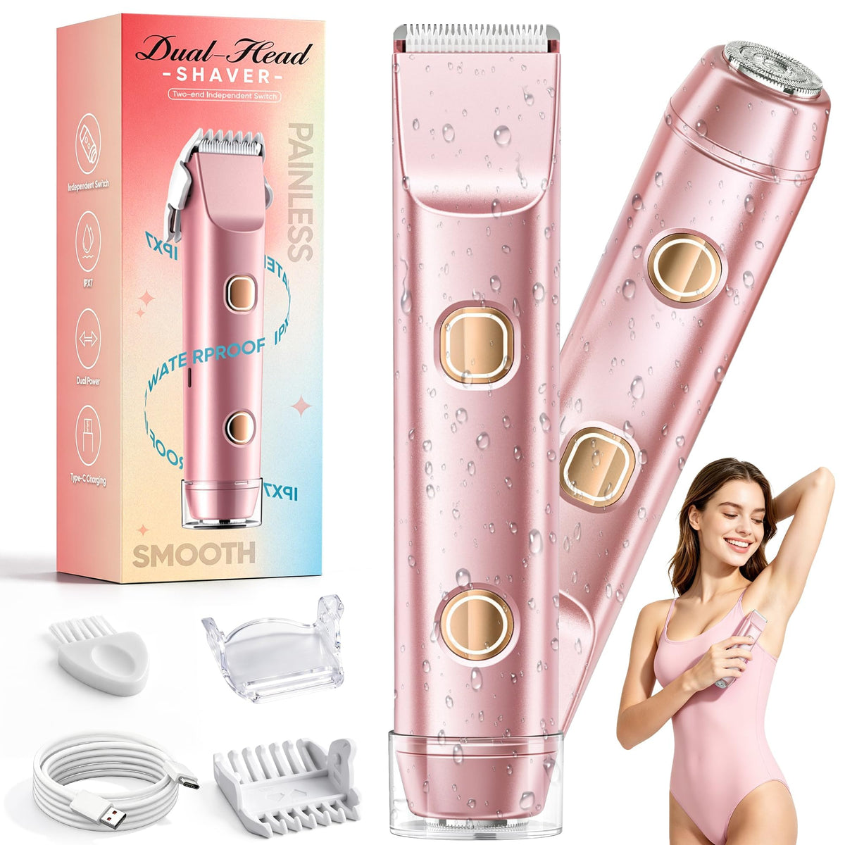 BLAUSE Bikini Trimmer for Women front view with dual ceramic blades