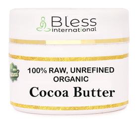 Bless International Organic Raw Cocoa Butter 140g front view