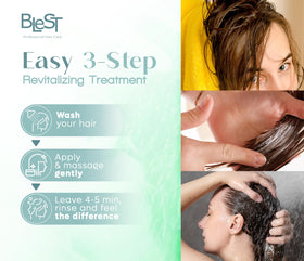 Blest Professional Hair Care Mask application on hair