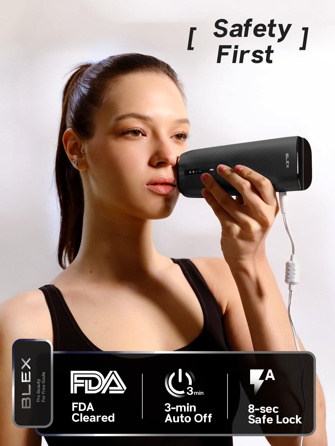 Blex Laser Hair Removal Device showing cooling technology feature