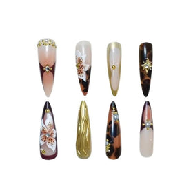 BLGTGH Almond Press on Nails showing glossy finish