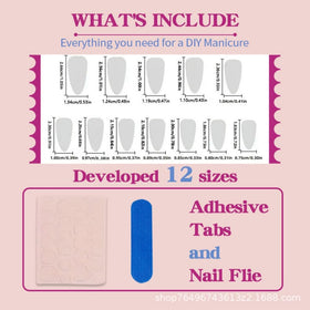 BLGTGH Almond Press on Nails with included nail file and wooden stick