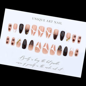 BLGTGH French Tips Press on Nails lifestyle scene with manicured hands