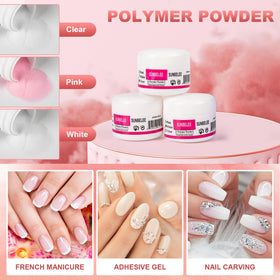 BLIFF Acrylic Nail Kit showing nail tips and sequins