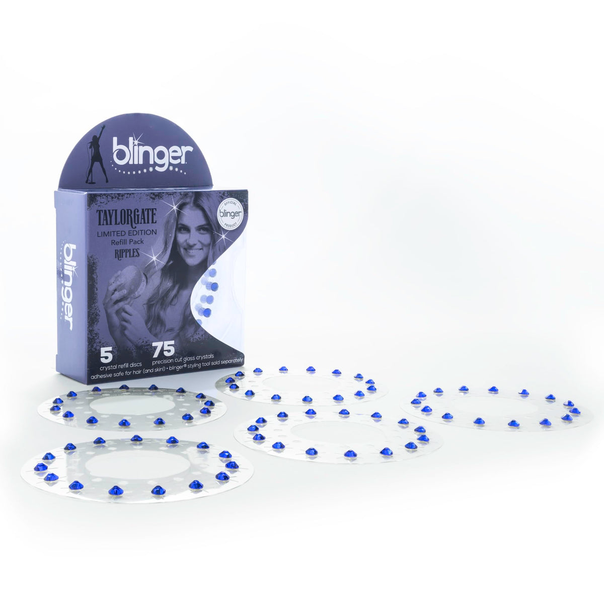 blinger Taylorgate Collection Refill Pack - Cobalt 5 mm crystals front view