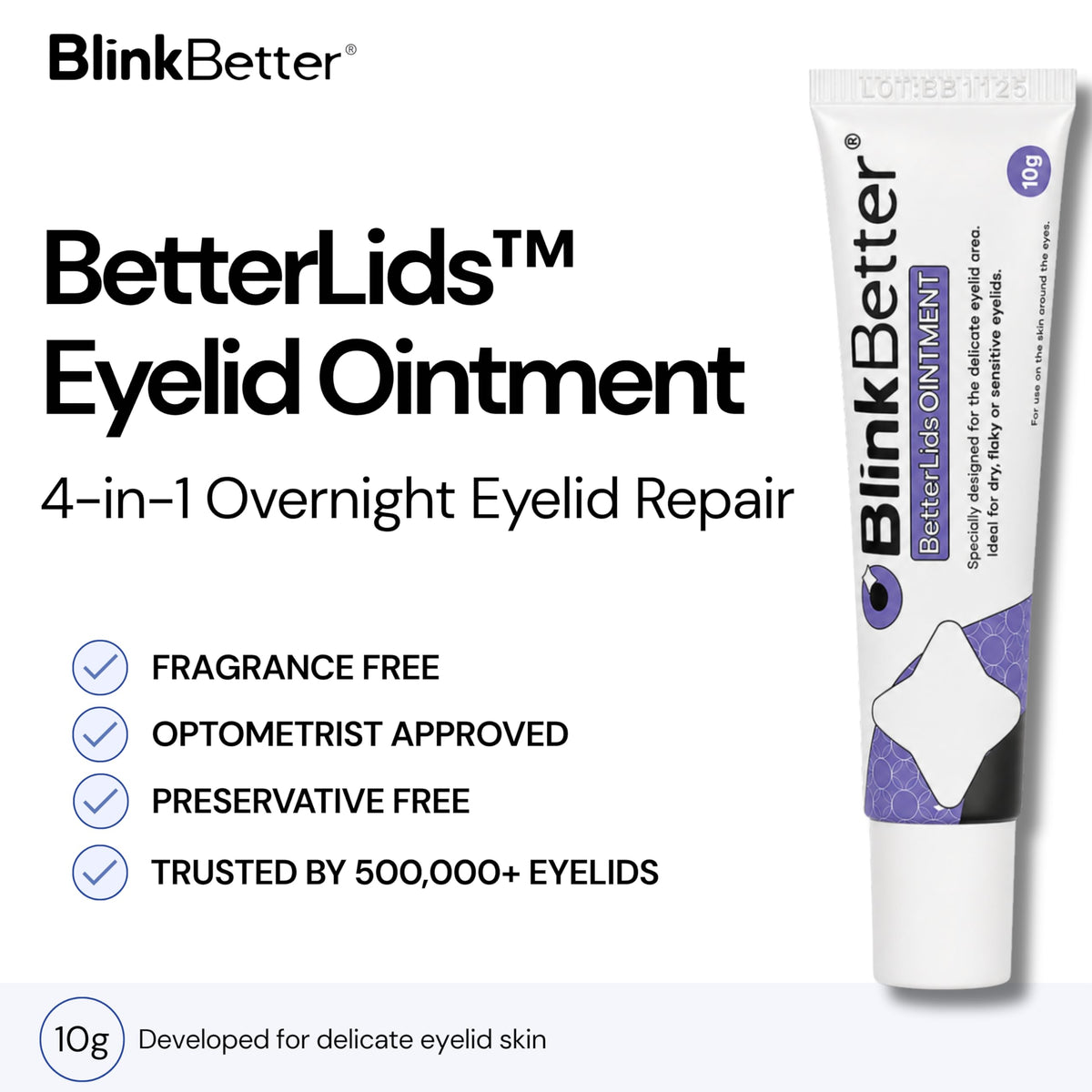 BlinkBetter BetterLids Eyelid Ointment 0.34 oz back view