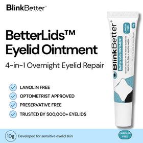 BlinkBetter Eyelid Ointment 10g tube side view