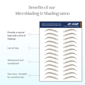 Bliss and Beyond USA Eyebrow Tattoo Stickers displayed on a flat surface