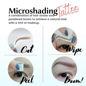 Bliss and Beyond USA eyebrow tattoo stickers with application guide